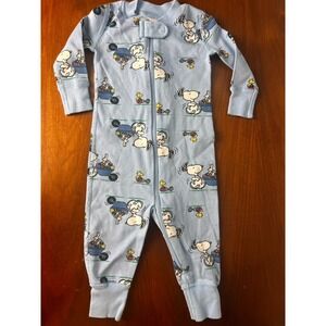 Hanna Andersson Peanuts Snoopy & Woodstock EASTER Pajamas Blue Boy Sz‎ 3-6 / 60